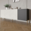Комод на золотых металлических ножках LION Грей 204x38x76,5 см Бетон Style/Асфальт (LION-042670)