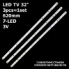 LED підсвітка TV LG 32« inch 7-led 620mm 3V LB32080 E465853, E349376 GJ-2K16 GEMINI-315 3шт.