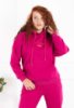 Жіночий малиновий спортивний костюм на флісі батал