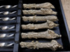 Набор шампуров ручной работы «Охотничьи», рукоять бронза (3х10мм, 60см), 6 шт. в кожаном кейсе