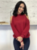Жіноча ангорова кофта з розрізами «Girl» оптом | Норма | Розпродаж моделі Бордовий, 42-44