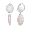Серебряные серьги CatalogSilver с натуральным жемчугом барочным (2122470)