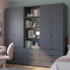 Шкаф для одежды Doros Гелар Графит 2+2ДСП с пеналом 215х49.5х203.4 (DRS-011916)