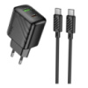 Мережевий Зарядний Пристрій Hoco CS25A 1USB-C/1USB PD/QC 20W+Type-C to Type-C