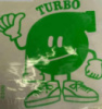 Наклейка декор TURBO (16x16см, зеленая) (#0309) (N-3463)