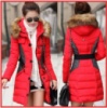 Зимний пуховик с контрастными вставками, женская куртка зима, жіноча куртка