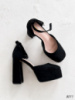 Туфлі чорні, екозамша, каблук: 11,5 см, платформа: 4 см