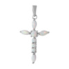 Серебряный крестик CatalogSilver с опалом 0.092ct (2053552)