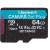 Карта памяти Kingston 64GB microSD class 10 UHS-I U3 A2 Canvas Go Plus (SDCG3/64GBSP)