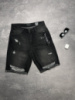 Чоловічі шорти джинсові Чорні /світлі потертості