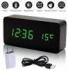 Настольные часы от сети+батарейка с будильником, датчик температуры, дата VST-862-4 Черные