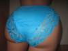 Трусики-американки жіночі бавовна з мереживом розмір ХL (44-46) блакитні