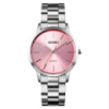 Жіночий годинник Skmei 1694PK Pink зі сріблястим металевим браслетом та рожевим циферблатом