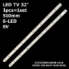 LED підсвітка TV 32« 6V 6led 510mm CC02320D510V10 CC02320D510V06  F32A-1 1410 32E20 2X6 6S1P 0D20 1шт.