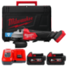 Шліфмашина кутова акумуляторна MILWAUKEE, M18 FSAGSVO125X-502X, 1200 Вт діаметр 125мм (+зар.пр., 2ак.Х5Аг, HD кейс)