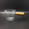 Стеклянный мерный стакан для эспрессо 100 мл с деревянной ручкой