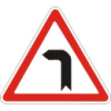 Дорожный знак 1.2 - Опасный поворот налево. Предупреждающие знаки. ДСТУ 4100:2002-2014