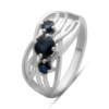 Серебряное кольцо CatalogSilver с натуральным сапфиром 0.938ct, вес изделия 3,16 гр (2178699) 18 размер