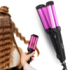 Плойка для волос тройная 55W «Kemei KM-2022» Черно-розовая, плойка 3 волны - стайлер для локонов