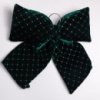Бархатный бант для декора со стразами и узором на елку 45×50 (см) Зеленый CR-2-18