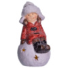 Новогодняя декоративная фигурка с подсветкой 9.5×8×16 см Новогодний декор Девочка на снежном шаре из фарфора CR-5-19