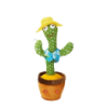 Интерактивный плюшевый танцующий кактус повторюшка Dancing Cactus DC3 с подсветкой, поющий песни