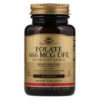 Фолієва Кислота (В9), Метафолін, 400 мкг, Metafolin, Solgar, 100 таблеток