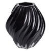 Декоративная стеклянная ваза для цветов 22.5 см фигурная ваза 3 л Черная