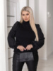 Жіноча елегантна кофта гольф у рубчик «Dazy» | Норма та батал Чорний, 50-52