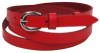 Вузький жіночий шкіряний ремінь Skipper червоний 1,5 см