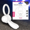 Віброкільце з кліторним стимулятором для посилення ерекції Power Clit Cockring Rabbit White