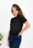 Жіноче чорне напівпрозоре поло