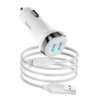 Набір АЗУ 12-24V HOCO Z40 кабель Micro, 2xUSB, 2.4A, кабель 1м, White, Box