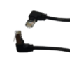 Патч-корд литой FTP, RJ45(угловой/угловой), экранированный, FTP5e 0.65m, patch D=4.9mm AWG26 2x90° CU, DC 2-12V, черный, Q200
