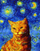 Картина за номерами «Кіт у зоряну ніч» 40х50см