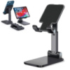 Подставка для телефона 16х6.5х11см «Folding desktop phone stand» Черная, держатель для смартфона на стол (ST)