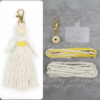 Набор макраме для рукоделия и плетения брелока «Куколка» для ключей и аксессуаров белый с жёлтым