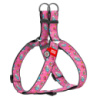 Шлея для собак WAUDOG Nylon з QR паспортом, малюнок «Єдинороги», пластиковий фастекс, XL, Ш 35 мм, А=В 70-100 см