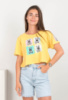 Жіночий жовтий топ з малюнком