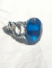 Серебряное кольцо с синим камнем, 925 проба