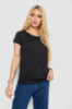 Футболка жіноча однотонна, колір чорний, 244R2206