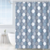 Шторка для ванной и душа с кольцами 180x180 см водоотталкивающая, шторка для ванной и душевой с крючками,серо-голубая спринтом