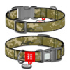 Нашийник для собак нейлоновий WAUDOG Nylon з QR-паспортом, малюнок «Мілітарі», пластиковий фастекс, S, Ш 15 мм, Дов 25-35 см