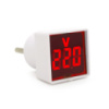 Цифровой вольтметр в розетку LED-102R, диапазон измерений 50-380V, Red, 30х30х52мм
