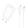 Набор BOROFONE BA21A Pro СЗУ 1xType-C+ кабель Type-C/Lighting, 20W, 1м, White, Blister