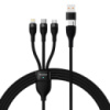 Кабель Baseus Flash Series Ⅱ Two-for-three Charging Cable U+C to M+L+C 100W 1.2m Black (CASS030101)