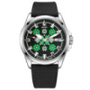 Чоловічий механічний годинник Awarder 040 Embroidery Silver-Green Black Automatic з сапфіровим склом 10ATM