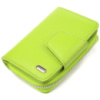 Вертикальне яскраве портмоне з монетницею на блискавці з натуральної шкіри флотар 721603 Салатове