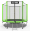 Батут дитячий з сіткою та драбинкою 183 см Atleto зелений + подарунок рукавиці