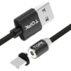 Магнитный кабель для зарядки Topk USB 2m 2.4A 360° (TK17i-VER2) Llightning Black